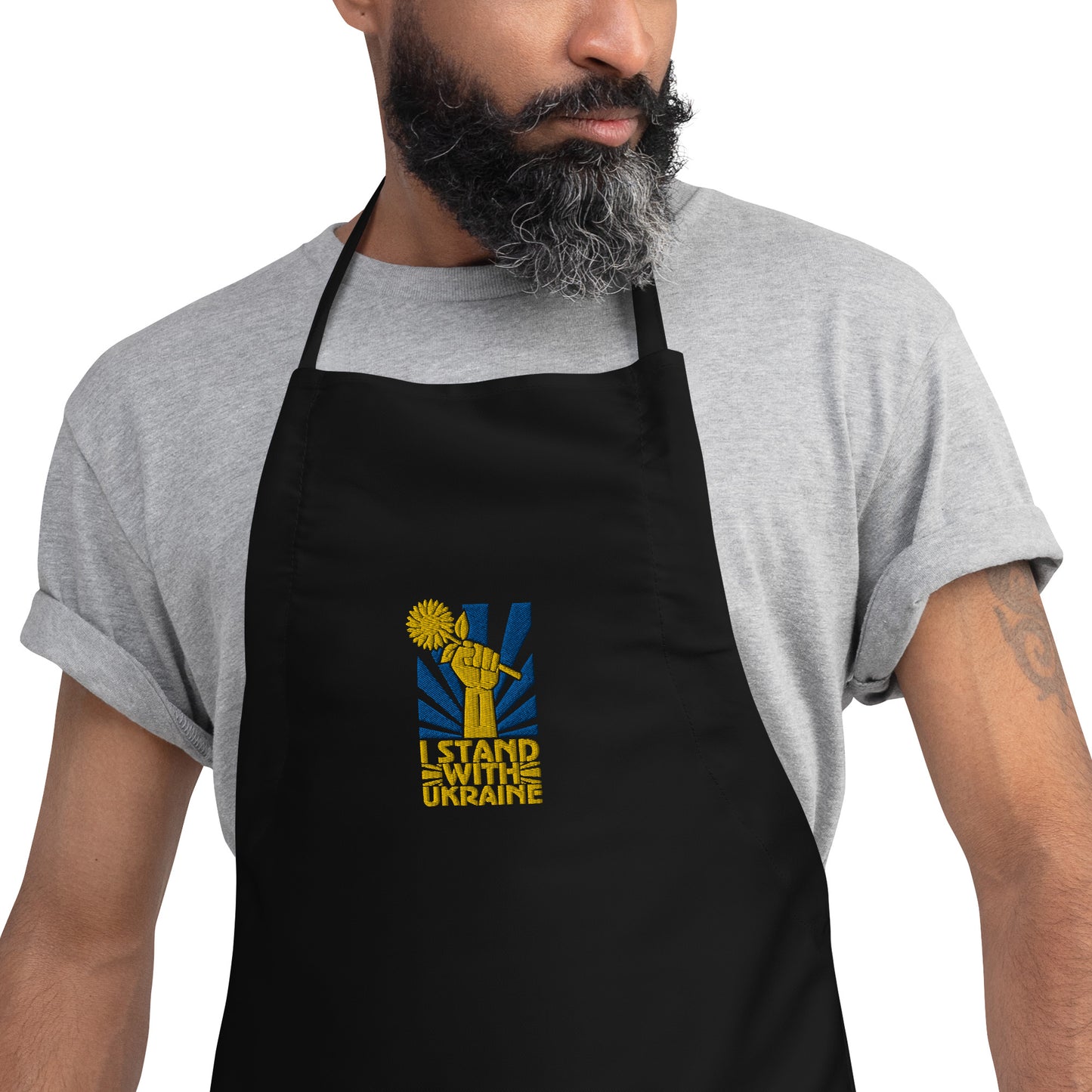 I Stand With Ukraine Embroidered Apron