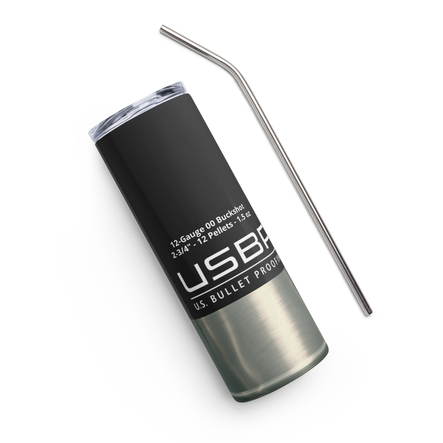 USBP Stainless Steel Tumbler - Black Shotgun Shell With Silver Base