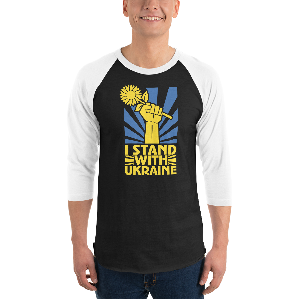 I Stand With Ukraine - 3/4 sleeve raglan shirt