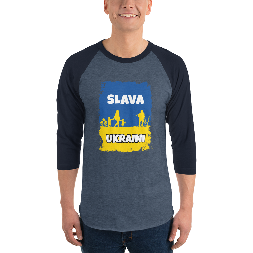 Slava Ukraini - 3/4 sleeve raglan shirt