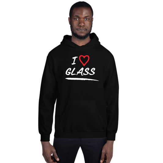 I Love Glass - Unisex Heavy Blend Hoodie - Gildan 18500 - Dark