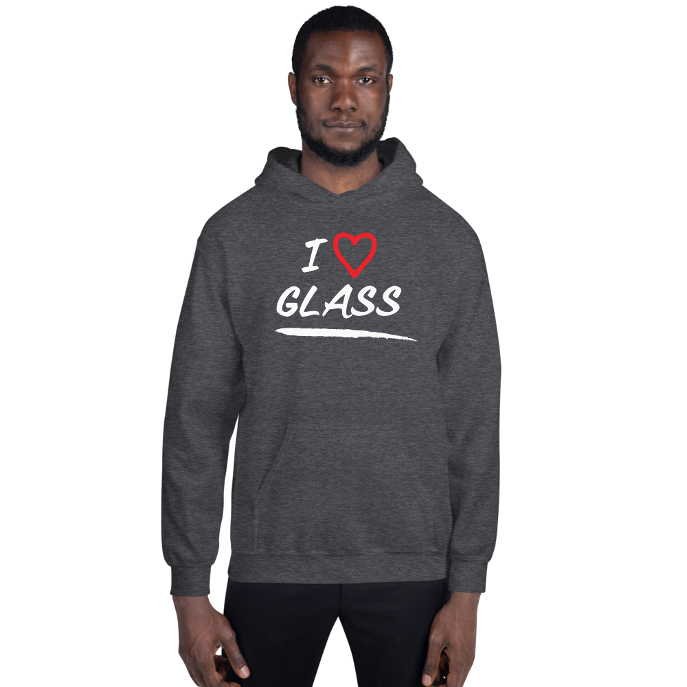 I Love Glass - Unisex Heavy Blend Hoodie - Gildan 18500 - Dark