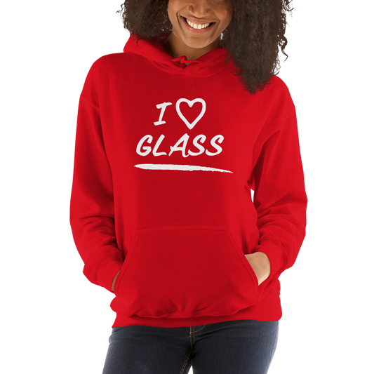 I Love Glass - Unisex Heavy Blend Hoodie - Gildan 18500 - Red