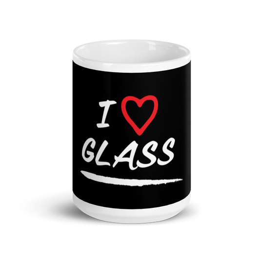 I Love Glass - Large 15oz. Glossy Mug